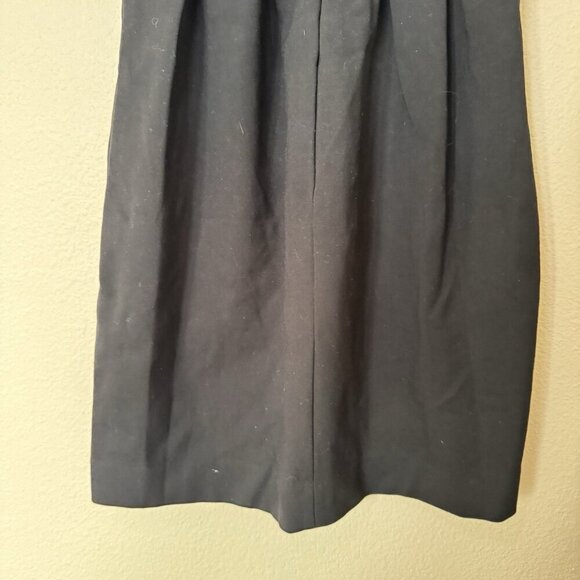 J Crew Dress Size 0 Pleated Flare Black Sleeveless Stretch Ponte Knit Zipper - Picture 4 of 7
